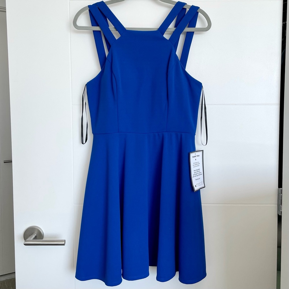 NWT strappy blue mini dress